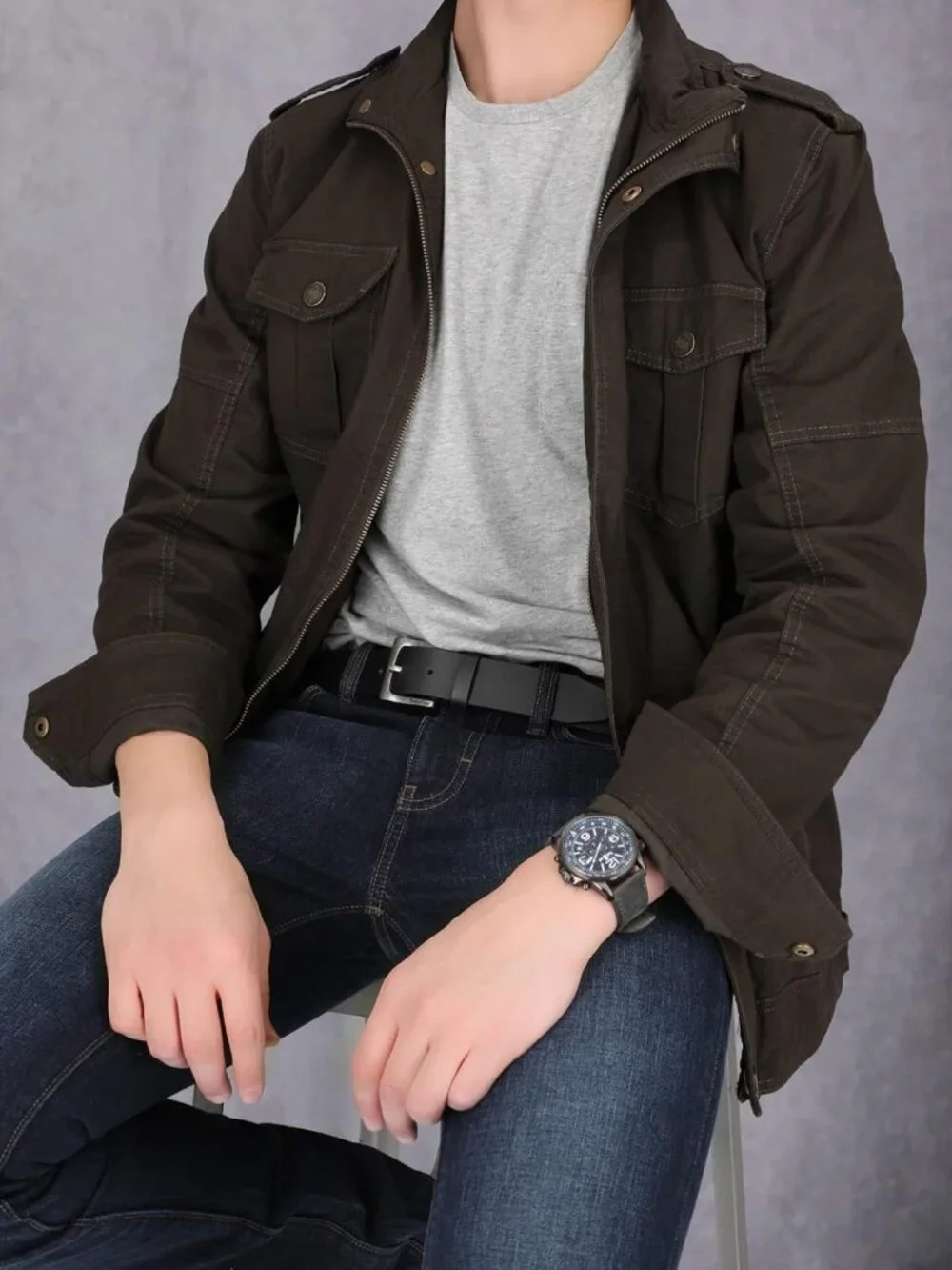 Classic Leather Jean Belt for Men - 1.4